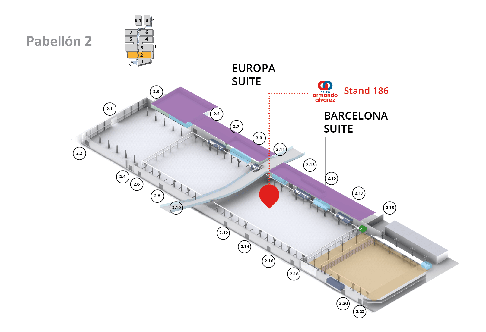 Plano pabellón 2, stand 186